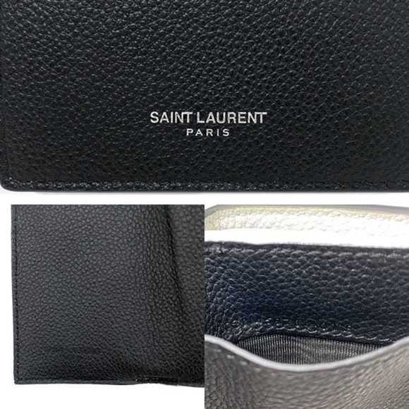 Saint Laurent Trifold Wallet Black White Bicolor 459784 Leather SAINT LAURENT... - Picture 10 of 10